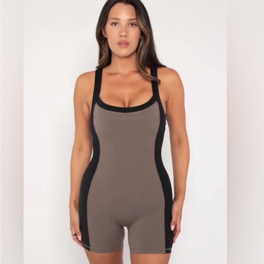 FORM active Brown and Black Sleeveless Bodysuit